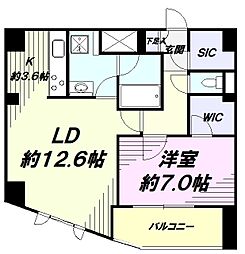 アーバンスタイル立川 1LDKの間取図画像