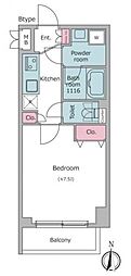 LIGHTTERRACE押上 1Kの間取図画像
