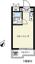 アマドリア豪徳寺 5階ワンルームの間取り