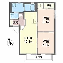 エスペランサ大原　Ｂ 101 ｜ 福島県郡山市八山田７丁目66-1（賃貸アパート2LDK・1階・50.00㎡） その2