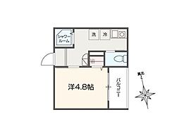 アイウシ梅島 1Kの間取図画像