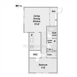 ＦＡＢＲＩＣ東中野Ｒｅｓｉｄｅｎｃｅ 4階1LDKの間取り