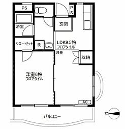 グリーンプラザ御園III 3階1LDKの間取り