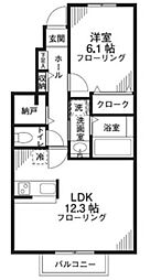 プリンシパル東川口 1SLDKの間取図画像