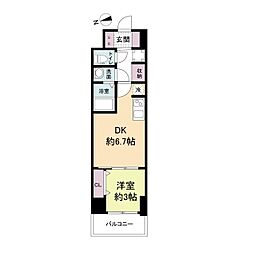 Osaka Metro堺筋線 恵美須町駅 徒歩3分の賃貸マンション 9階1DKの間取り