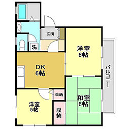 グランシティB 3DKの間取図画像