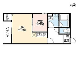 リュクスシティー永和 1LDKの間取図画像