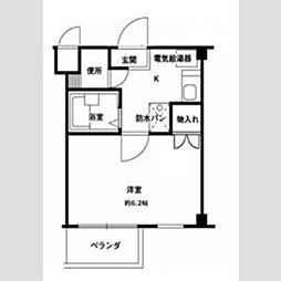 阪急千里線 千里山駅 徒歩10分の賃貸マンション 1階1Kの間取り