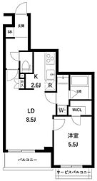 アーバンパーク東六郷I 1階1LDKの間取り