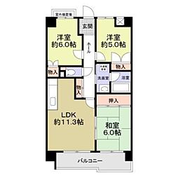 エンゼラート明石 3LDKの間取図画像