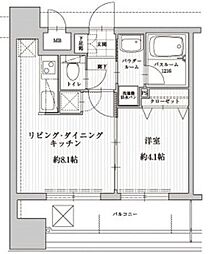 アクタス天神北 1LDKの間取図画像