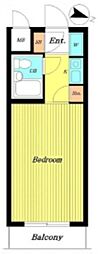 ブリス南馬込 ワンルームの間取図画像