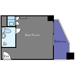 八丁堀東豊エステート 3階ワンルームの間取り