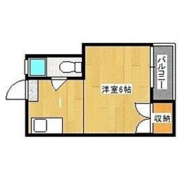 コーポ荒戸 ワンルームの間取図画像