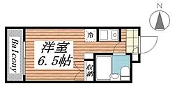 ピアニシオンブローニュクレスト 2階ワンルームの間取り