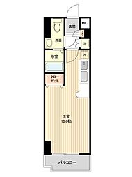 JR東北本線 仙台駅 徒歩9分の賃貸マンション 3階ワンルームの間取り