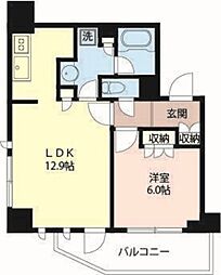 エスティメゾン北新宿 2階1LDKの間取り