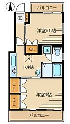 メゾンアイボリー 2Kの間取図画像