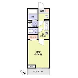 アットリラ稲毛海岸A 1Kの間取図画像