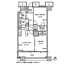 ＴＨＥ　ＴＯＫＹＯ　ＴＯＷＥＲＳ　ＭＩＤＴＯＷＥＲ 27階2LDKの間取り