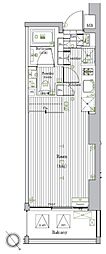 プレミアムキューブ元代々木 ワンルームの間取図画像