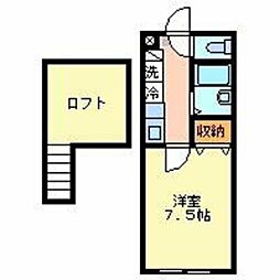 Citta Porte 2階1Kの間取り