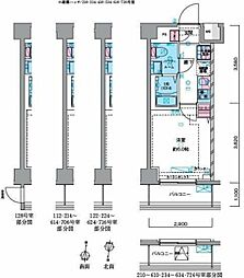 ジェノヴィアお花茶屋IIスカイガーデン 5階1Kの間取り