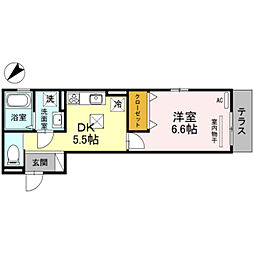 メゾンキンメイ 1DKの間取図画像