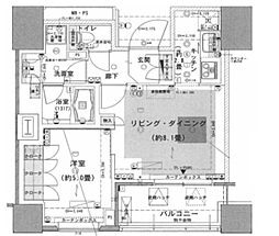 パークタワー池袋イーストプレイス 6階1LDKの間取り