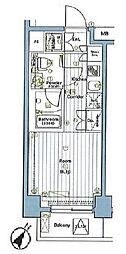 PREMIUMCUBEYOKOHAMA ワンルームの間取図画像