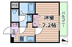 Osaka Metro中央線 深江橋駅 徒歩13分の賃貸マンション 2階1Kの間取り