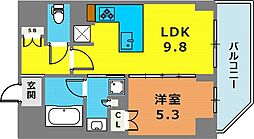 リーガル神戸三宮II 12階1LDKの間取り