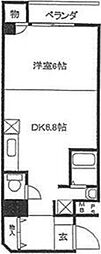 プランドールサカエ2 1DKの間取図画像
