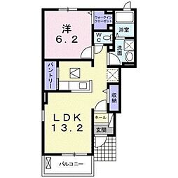 ベル・アルカンシェル 1階1LDKの間取り