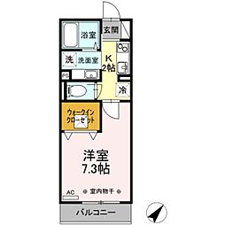 アイルグリーン 1階1Kの間取り