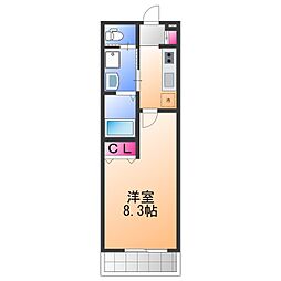 Feliz Court日根野 1Kの間取図画像