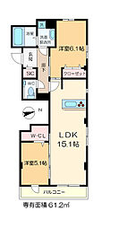 S・FIRSTビューノ西小岩 2LDKの間取図画像