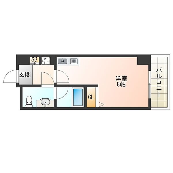 大阪府大阪市西淀川区姫里２丁目(賃貸マンション1R・2階・23.20㎡)の写真 その2