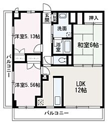 ブエナビスタ 10階3LDKの間取り