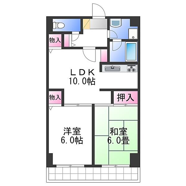 トークストリートアソガワ ｜大阪府岸和田市土生町２丁目(賃貸マンション2LDK・1階・56.30㎡)の写真 その2