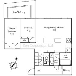 ＢＥＥＶＡＬＬＥＹ　ＹＯＹＯＧＩＵＥＨＡＲＡ 3階2LDKの間取り