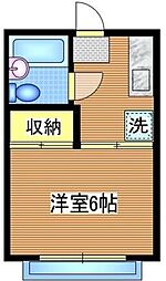 メゾン光京 1階1Kの間取り