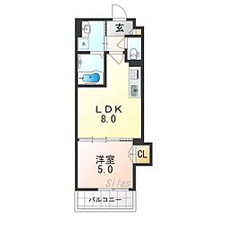 ラモーナ野里町 1LDKの間取図画像