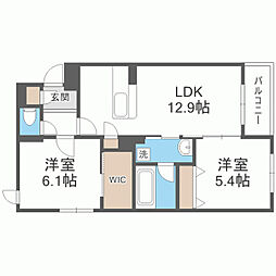 U residence 東比恵 2LDKの間取図画像