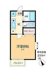 小岩モールハイツ 1階1Kの間取り