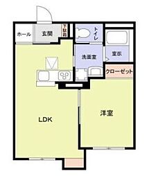 エムズ ヴィラ さいたま新都心 1LDKの間取図画像