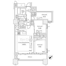 三田ガーデンヒルズウエストヒル 3LDKの間取図画像