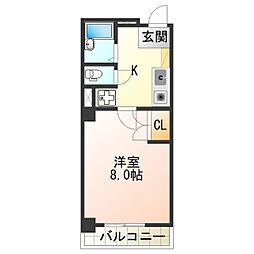 シーダー針中野 1Kの間取図画像