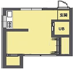 日暮里舎人ライナー 西新井大師西駅 徒歩10分の賃貸マンション 3階ワンルームの間取り