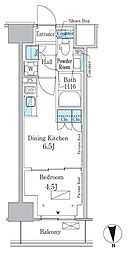 パークアクシス新宿百人町 1階1DKの間取り